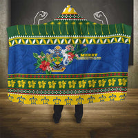 Solomon Islands Christmas Hooded Blanket Coat Of Arms Merry Xmas LT05 - Polynesian Pride