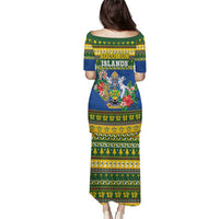 Solomon Islands Christmas Puletasi Coat Of Arms Merry Xmas