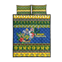 Solomon Islands Christmas Quilt Bed Set Coat Of Arms Merry Xmas LT05 - Polynesian Pride
