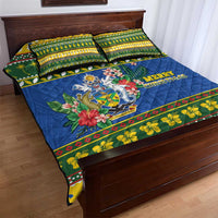 Solomon Islands Christmas Quilt Bed Set Coat Of Arms Merry Xmas LT05 - Polynesian Pride