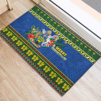 Solomon Islands Christmas Rubber Doormat Coat Of Arms Merry Xmas LT05 - Polynesian Pride