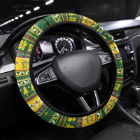Solomon Islands Christmas Steering Wheel Cover Coat Of Arms Merry Xmas LT05 Universal Fit Green - Polynesian Pride