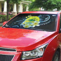 Palau United Nations Day Auto Sun Shade Polynesian Curves Plumeria - Polynesian Pride