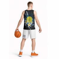 Palau United Nations Day Basketball Jersey Polynesian Curves Plumeria - Polynesian Pride