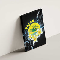 Palau United Nations Day Canvas Wall Art Polynesian Curves Plumeria - Polynesian Pride