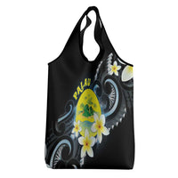 Palau United Nations Day Grocery Bag Polynesian Curves Plumeria - Polynesian Pride