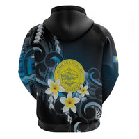 Palau United Nations Day Hoodie Polynesian Curves Plumeria - Polynesian Pride
