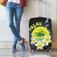 Palau United Nations Day Luggage Cover Polynesian Curves Plumeria - Polynesian Pride