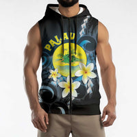 Palau United Nations Day Sleeveless Zip Hoodie Polynesian Curves Plumeria LT05 - Polynesian Pride
