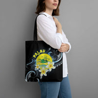 Palau United Nations Day Tote Bag Polynesian Curves Plumeria - Polynesian Pride