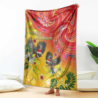 New Zealand Piwakawaka Christmas Blanket With Maori Pattern LT05 - Polynesian Pride