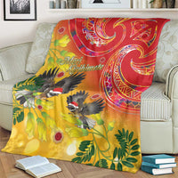 New Zealand Piwakawaka Christmas Blanket With Maori Pattern LT05 - Polynesian Pride