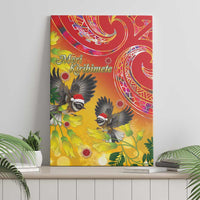 New Zealand Piwakawaka Christmas Canvas Wall Art With Maori Pattern LT05 - Polynesian Pride
