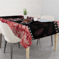 New Zealand Tiki Christmas Tablecloth Ho Ho Ho Paua Shell Glitter Red LT05 - Polynesian Pride
