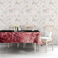 New Zealand Tiki Christmas Tablecloth Ho Ho Ho Paua Shell Glitter Red LT05 - Polynesian Pride