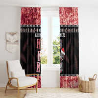 New Zealand Tiki Christmas Window Curtain Ho Ho Ho Paua Shell Glitter Red LT05 - Polynesian Pride
