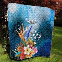 Kosrae Constitution Day Quilt Humpback Whale Tropical Flowers LT05 - Polynesian Pride