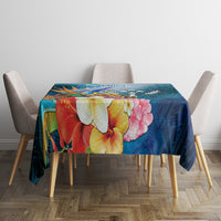 Kosrae Constitution Day Tablecloth Humpback Whale Tropical Flowers LT05 - Polynesian Pride