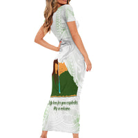 Personalised I LAVA YOU Volcano Valentine Family Matching Short Sleeve Bodycon Dress and Hawaiian Shirt Polynesian Tribal Pattern LT05 - Polynesian Pride
