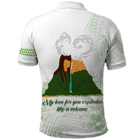 Personalised I LAVA YOU Volcano Valentine Polo Shirt Polynesian Tribal Pattern LT05 - Polynesian Pride