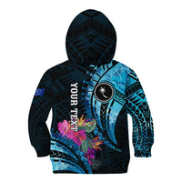 Personalised FSM Chuuk State Kid Hoodie Tropical Flowers Tribal Pattern LT05 - Polynesian Pride