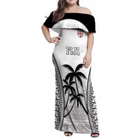 Custom Fiji Tapa Football Family Matching Off Shoulder Maxi Dress and Hawaiian Shirt Sporty Style