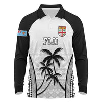 Custom Fiji Tapa Football Long Sleeve Polo Shirt Sporty Style