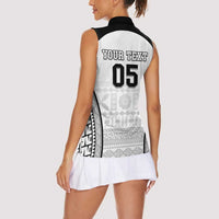 Custom Fiji Tapa Football Women Sleeveless Polo Shirt Sporty Style