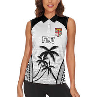 Custom Fiji Tapa Football Women Sleeveless Polo Shirt Sporty Style