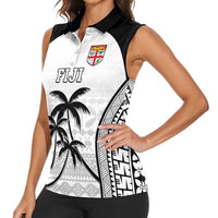 Custom Fiji Tapa Football Women Sleeveless Polo Shirt Sporty Style