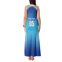 Custom Fiji Football Tank Maxi Dress Fijian Tapa Pattern