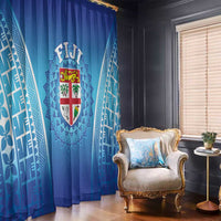 Fiji Football Window Curtain Fijian Tapa Pattern