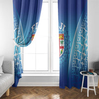 Fiji Football Window Curtain Fijian Tapa Pattern