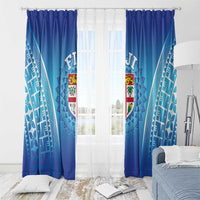 Fiji Football Window Curtain Fijian Tapa Pattern
