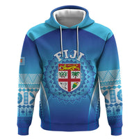 Custom Fiji Football Zip Hoodie Fijian Tapa Pattern