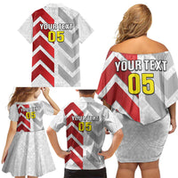 Custom New Caledonia Football Family Matching Off Shoulder Short Dress and Hawaiian Shirt Unique Style
