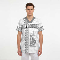 Custom New Caledonia Football Scrub Top Go The Kagus - Polynesian Pride