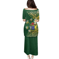 Cook Islands 15 Finest Family Matching Puletasi and Hawaiian Shirt Plumeria Polynesian Turtle