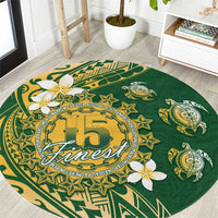 Cook Islands 15 Finest Round Carpet Plumeria Polynesian Turtle LT05 Green - Polynesian Pride