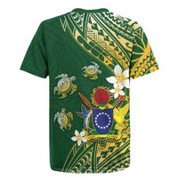 Cook Islands 15 Finest Rugby Jersey Plumeria Polynesian Turtle