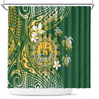 Cook Islands 15 Finest Shower Curtain Plumeria Polynesian Turtle