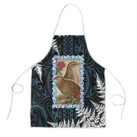 New Zealand Weka Apron Maori Hen Koru Pattern LT05 Black - Polynesian Pride