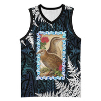 New Zealand Weka Basketball Jersey Maori Hen Koru Pattern LT05 Unisex Black - Polynesian Pride