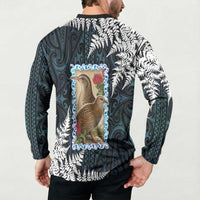 New Zealand Weka Button Sweatshirt Maori Hen Koru Pattern LT05 - Polynesian Pride