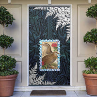 New Zealand Weka Door Cover Maori Hen Koru Pattern LT05 Black - Polynesian Pride
