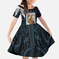 New Zealand Weka Family Matching Long Sleeve Bodycon Dress and Hawaiian Shirt Maori Hen Koru Pattern