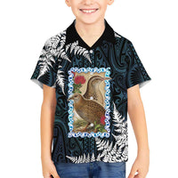 New Zealand Weka Family Matching Mermaid Dress and Hawaiian Shirt Maori Hen Koru Pattern - Polynesian Pride