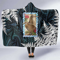 New Zealand Weka Hooded Blanket Maori Hen Koru Pattern LT05 One Size Black - Polynesian Pride
