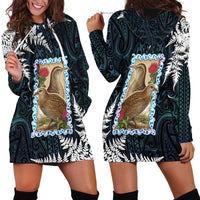 New Zealand Weka Hoodie Dress Maori Hen Koru Pattern LT05 - Polynesian Pride