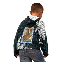 New Zealand Weka Kid Hoodie Maori Hen Koru Pattern LT05 - Polynesian Pride